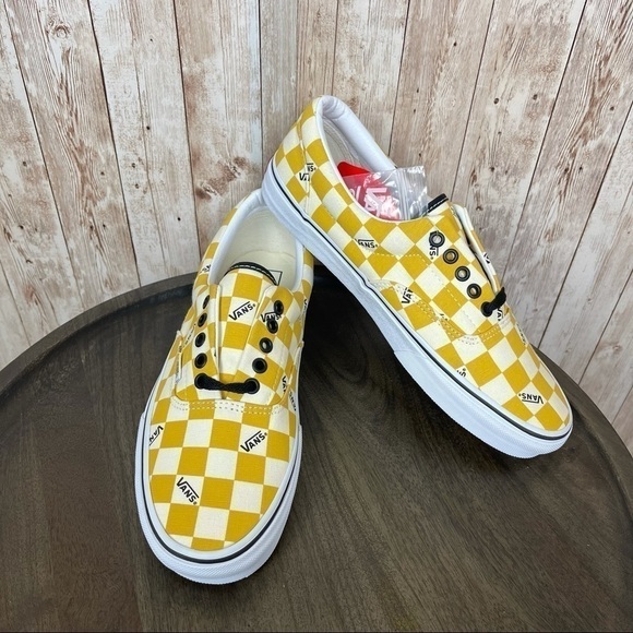 Vans Other - Vans Era Big Check Yolk Yellow Canvas Sneaker Size 11.5 Men
